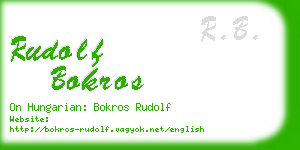 rudolf bokros business card